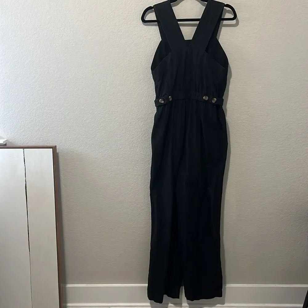 EVERLANE The Fatigue Apron Jumpsuit, Black, Size 0